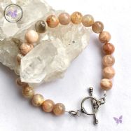 Sunstone Healing Bracelet with Silver Toggle Clasp